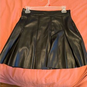Hollister pleated leather skirt